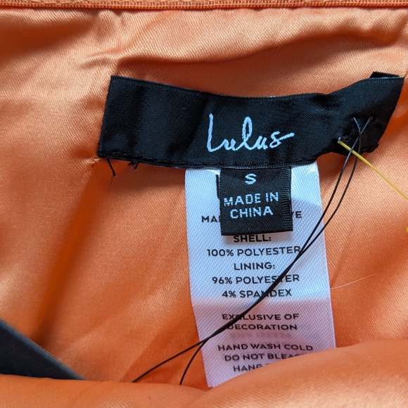 Lulu's Orange and White Leaf Print 2 Piece Mini Dress - Picture 4 of 5